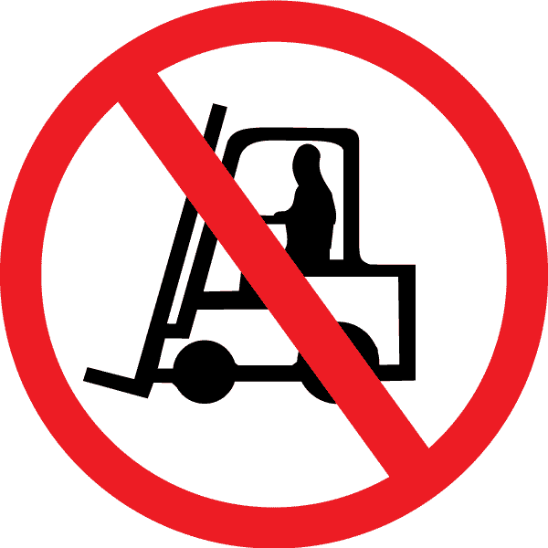 Sikkerhetspiktogram for gulv: Truck forbudt, Ø420 mm