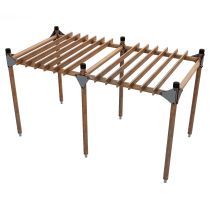 Pergola, 2 x 4 meter, barkbrun