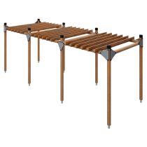 Pergola, 2 x 6 meter, barkbrun