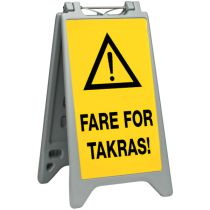 Skiltbukk: "Fare for takras!"