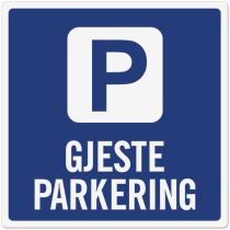 Opplysningsskilt: "Gjesteparkering", aluminium, 50 x 50 cm