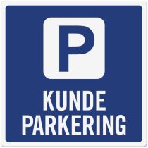 Opplysningsskilt: "Kundeparkering", aluminium, 50 x 50 cm