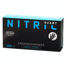 Engangshansker – Handi, nitril, S, sort, 100 stk