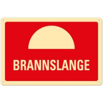 Brannskilt: "Brannslange", metall, 30 x 20 cm