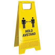 Gulvskilt: "Hold avstand"